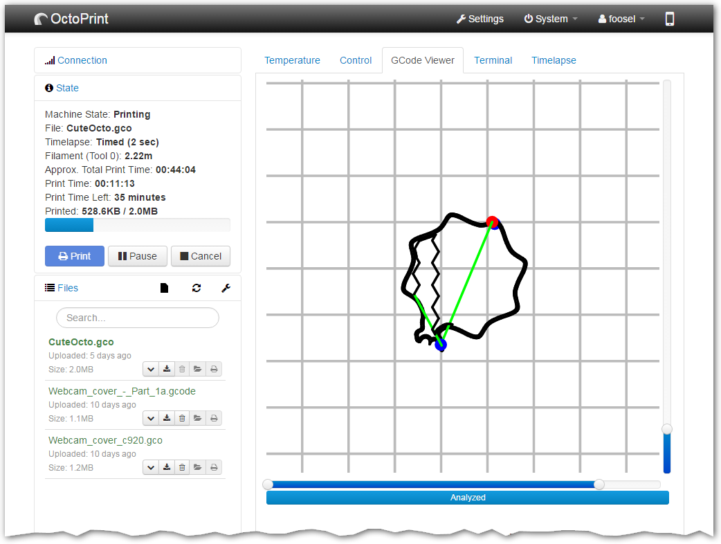 OctoPrint Screenshot